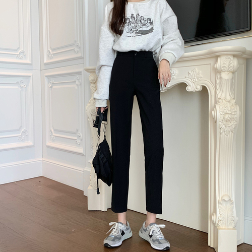 Real price early spring 2021 new straight women's casual pants suit pants loose thin versatile pants