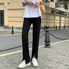 Women's high waist slim and versatile casual floor pants