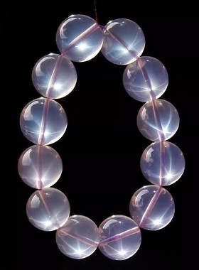 天然粉水晶手串星光莫桑粉 粉水晶圆珠手链 厂家直销