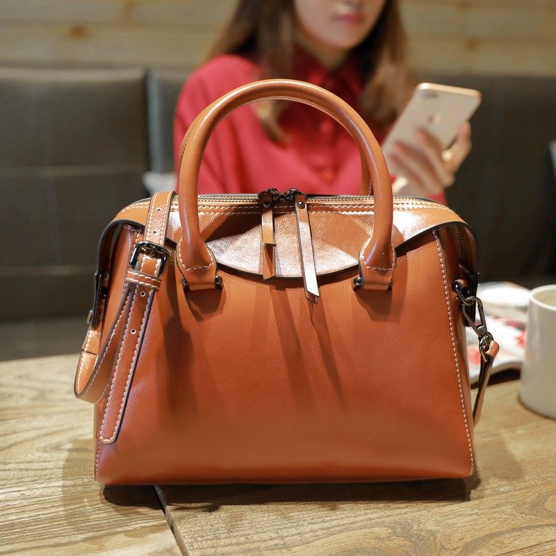 清货特价  欧美时尚潮流新款波士顿包牛皮女包斜挎包单肩手提包包