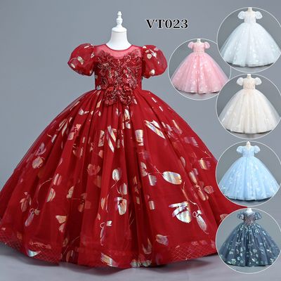 演出礼服女童聚酯纤维欧美