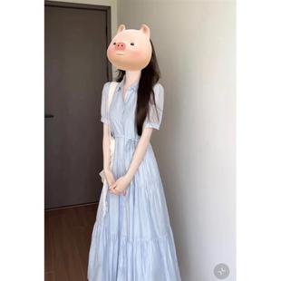 高级感垂感衬衫 大码 连衣裙女夏季 法式 裙胖MM遮肚显瘦裙子 微胖短袖