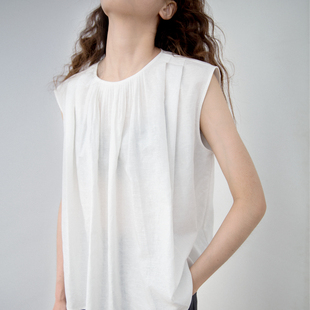 vol.27 Linen Top Ohh 无袖 白色亚麻上衣女夏薄款 背心 Cake