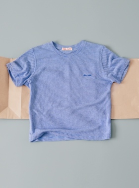 Ohh Cake Mari 玛瑞 地中海蓝条纹短袖T恤 松弛慵懒 轻薄透气上衣