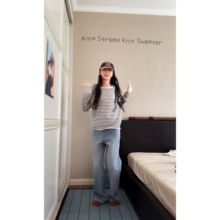 Ohh Cake Anna安娜 基础款黑白条纹针织套头衫 | 法式慵懒感上衣