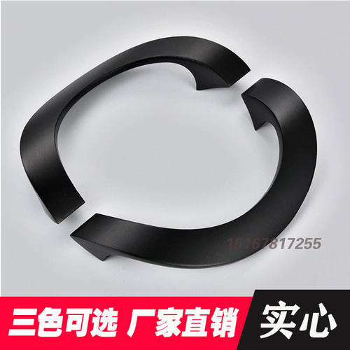 半圆形无框玻璃门拉手银色金色黑色实心铝合金大门把手木门把手拉 - 封面