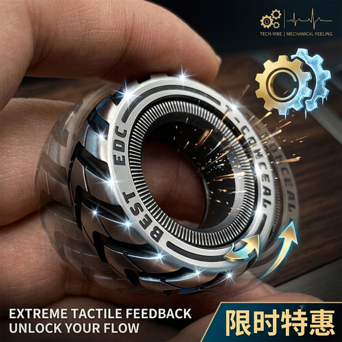 机械C段落指环EDC解压玩具指尖陀螺棘轮戒指edc玩具解压神器男生