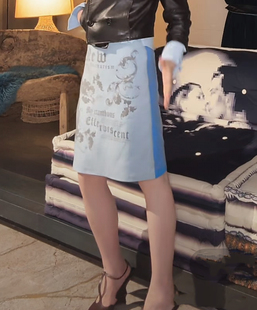 欧洲站2026春新款HAV欧货 时髦百搭松紧腰字母花朵蕾丝边半身裙