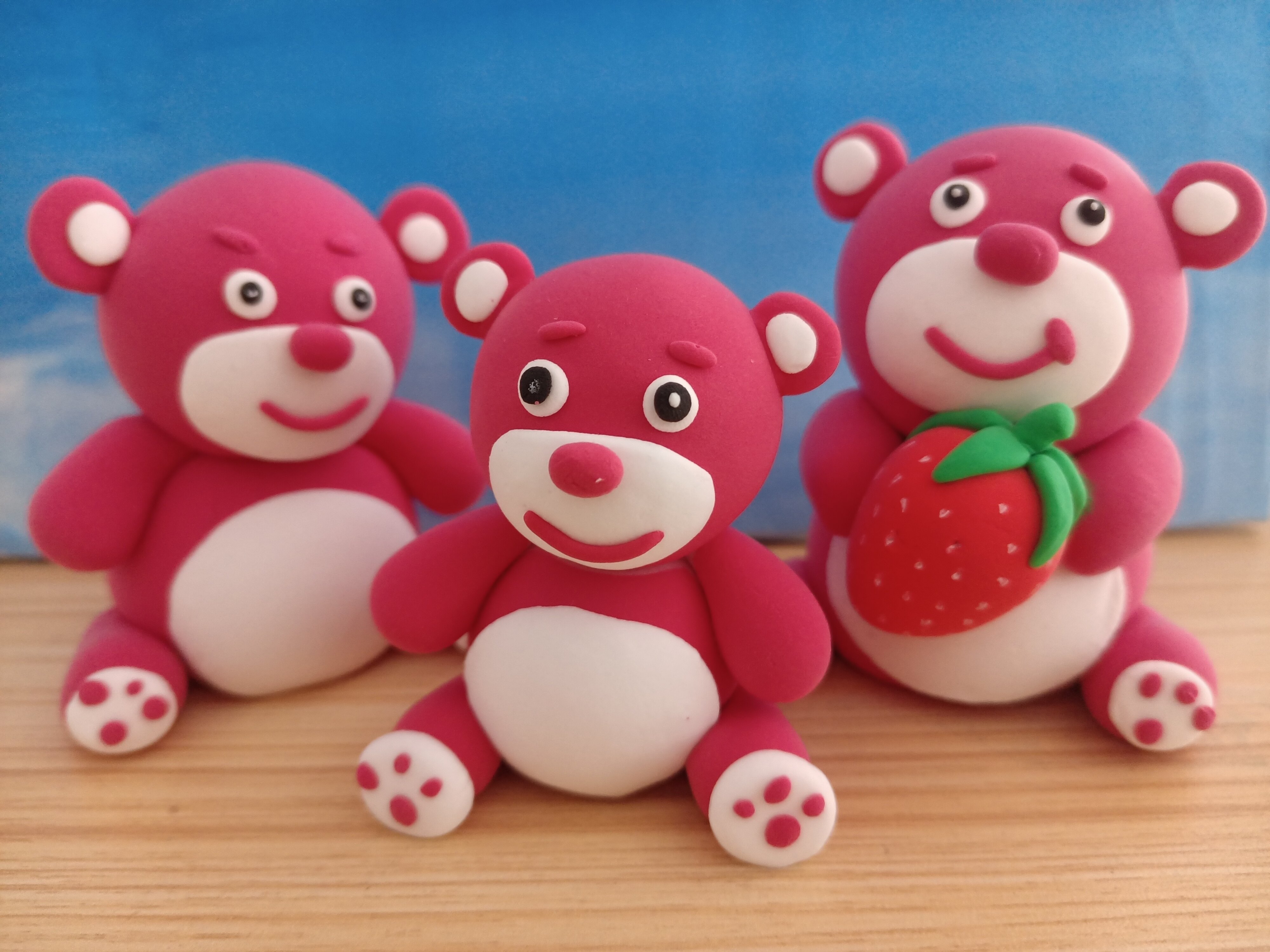 超轻粘土动物手工成品可爱动物情侣小兔子公仔小鹿小猪大象摆件