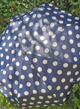 现货 POOKY时尚3折自动晴雨伞经典波点防晒防紫外线遮阳伞防爆冲