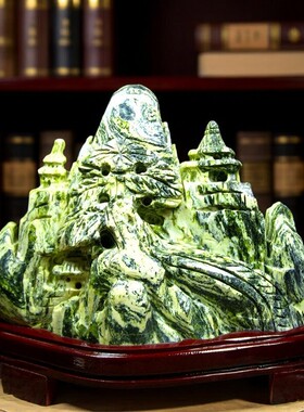 天然玉石山水禅意手工摆件