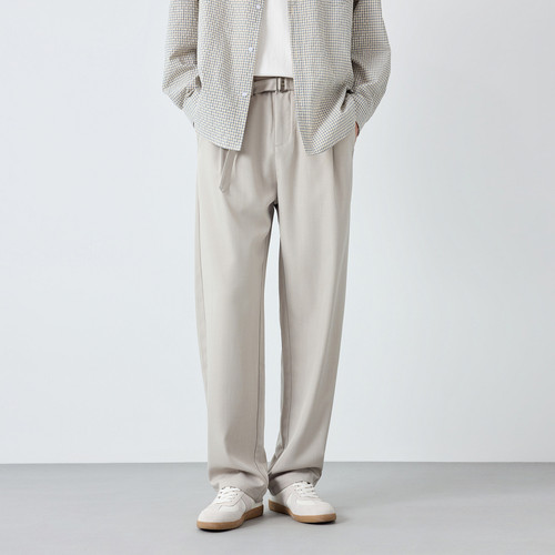 高智通勤TR梭织肌理垂感长裤