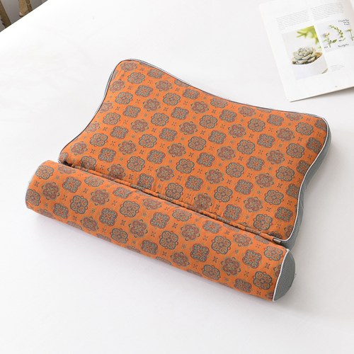 全棉双层纱荞麦枕颈枕二件套