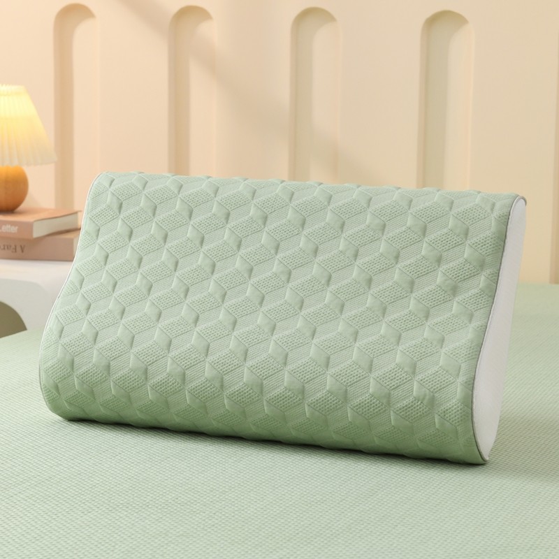 春夏凉感豆豆乳胶枕套速凉冰丝透气纯色枕头套儿童成人记忆枕芯套