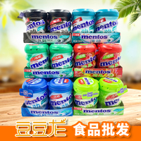 曼妥思清劲夹心无糖口香糖56g*6瓶 大颗粒特强薄荷味休闲糖果零食