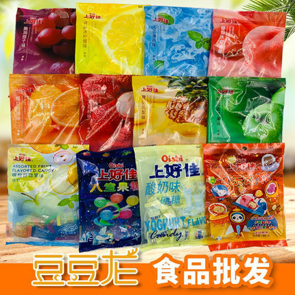 上好佳水果味硬糖100克薄荷什锦水蜜桃提子葡萄