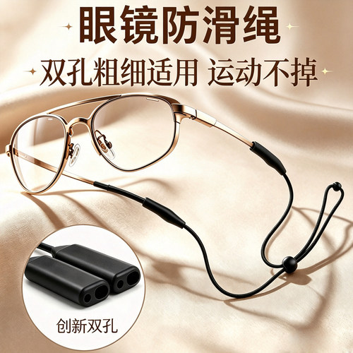 双孔眼镜硅胶防滑绳打球固定挂绳