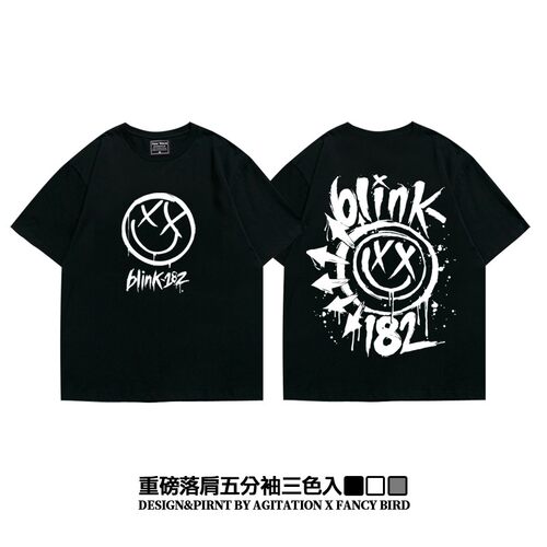 oversize摇滚美式落肩短袖T恤