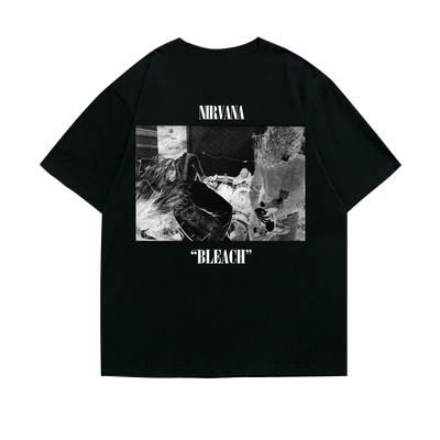 nevermind美式落肩重磅宽松摇滚五分袖oversizeT恤男nirvana涅槃