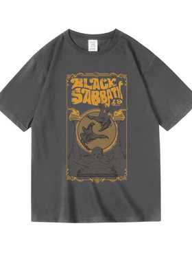 欧美潮品黑色安息日BlackSabbath周边衣服摇滚乐队印花短半袖T恤