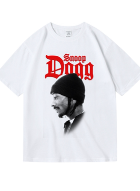 snoopdogg狗爷西海岸匪帮嘻哈说唱hiphop周边纯棉短半袖T恤女男BF