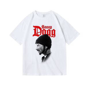 snoopdogg狗爷西海岸匪帮嘻哈说唱hiphop周边纯棉短半袖T恤女男BF