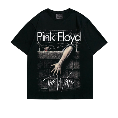 平克佛洛依德pinkfloyd街头落肩重磅宽松摇滚五分袖oversizeT恤男