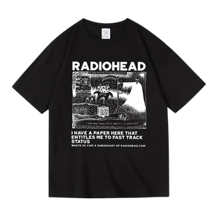 电台Radiohead司令英国摇滚乐队周边短袖圆领套头纯棉夏季T恤男女
