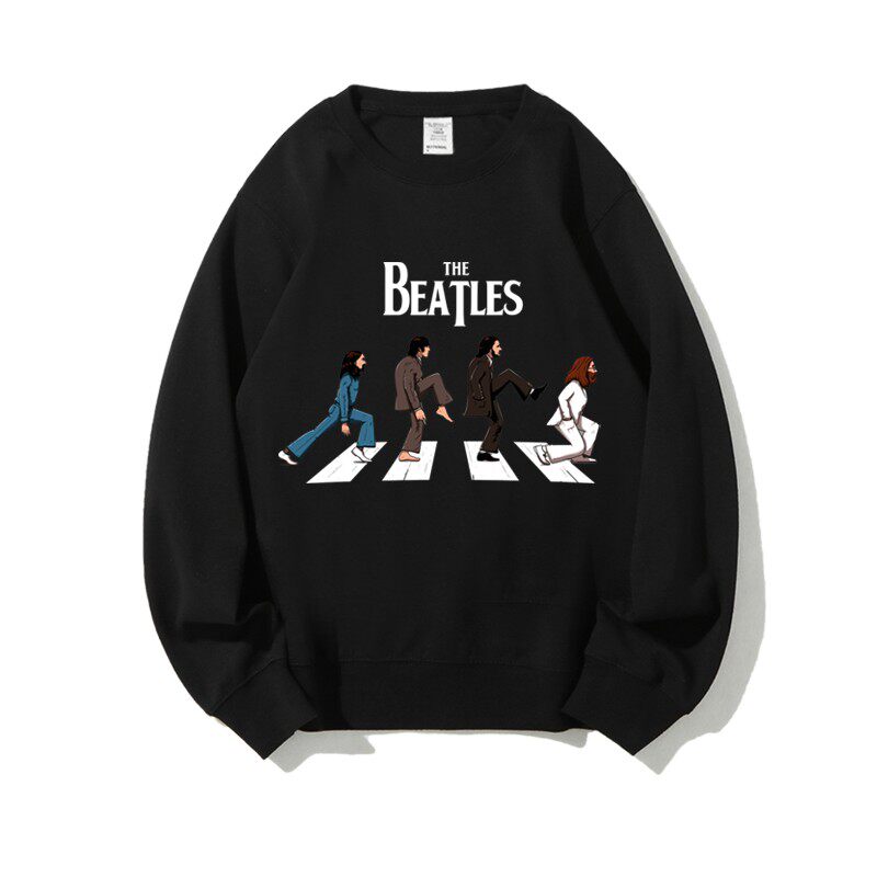 秋冬男女款宽松潮流圆领卫衣套头衫beatles披头士乐队abbeyroad