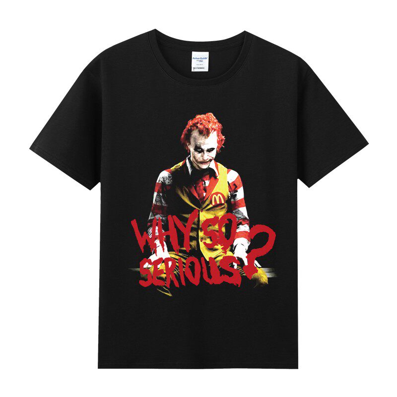 潮牌恶搞麦当劳联名小丑joker印花周边衣服纯棉短半袖t恤男女夏季