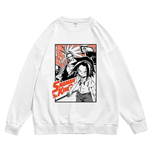 日本二次元动漫卡通通灵王周边印花潮流春秋冬长袖圆领卫衣男女款