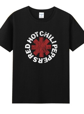 夏装宽松纯棉圆领短袖T恤男RHCP红辣椒摇滚乐队