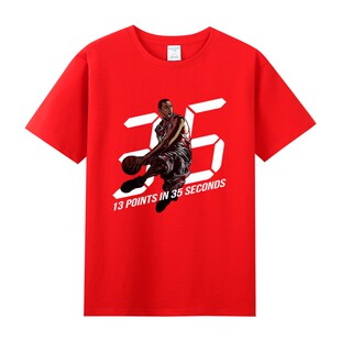 夏季青少年t-mac麦蒂时刻35秒13分纪念周边衣服纯棉圆领短袖T恤男