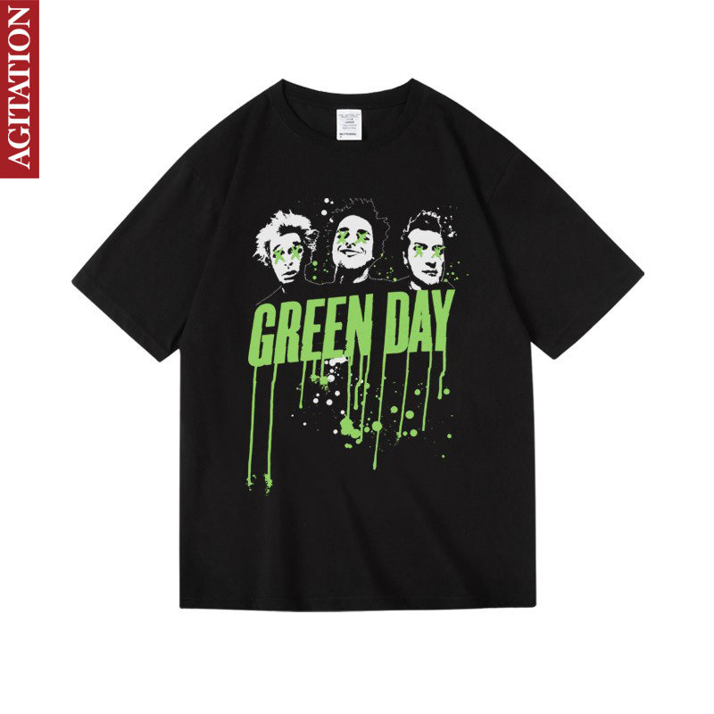 greenday绿日美国punk摇滚乐队衣服T恤纯棉女男中性款夏宽松半袖