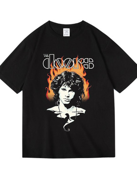 the doors大门乐队莫里森morrisons印花周边纯棉短袖T恤女男中性