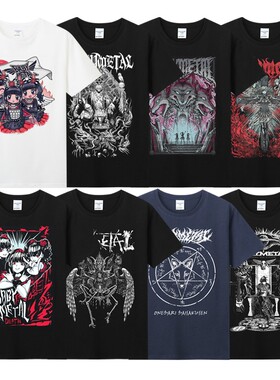 纯棉圆领男t恤短袖半袖夏季男装青少年衣服babymetal乐队