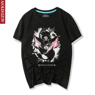 夏季男士圆领短袖纯棉T恤圣堂刺客TAdota2刀塔ti6战队周边衣服