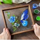 繁花非遗国潮手工茶托盘喜盘时尚 景泰蓝掐丝珐琅diy材料包 梨花香