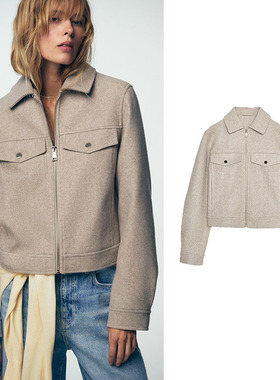 2025秋季新品 女装 口袋饰软质拉链夹克外套 3046265 710 802 712