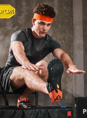 Vibram五指鞋男 赤足深蹲举重训练室内健身运动防滑耐磨鞋VTRAIN