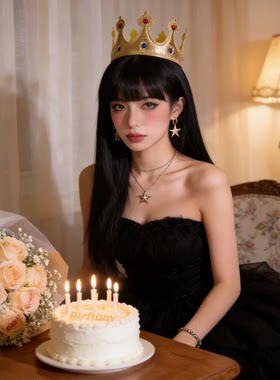 银色金色皇冠生日帽成人儿童派对装扮道具周岁庆生头饰拍照道具