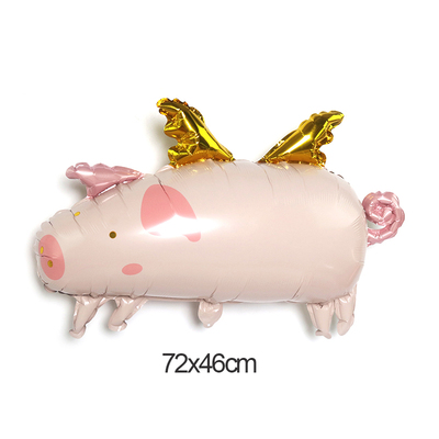 新品ins韩版造型小飞猪铝膜气球卡通动物铝箔球宝宝生日派对装饰
