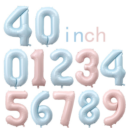 40寸大号生日数字婴儿蓝色婴儿粉色宝宝生日派对装饰拍照铝膜气球