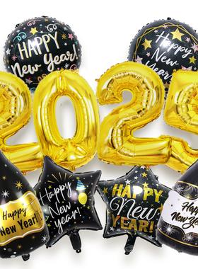 2025新年装饰派对场景布置酒瓶酒杯铝膜气球元旦晚会Paty氛围装扮