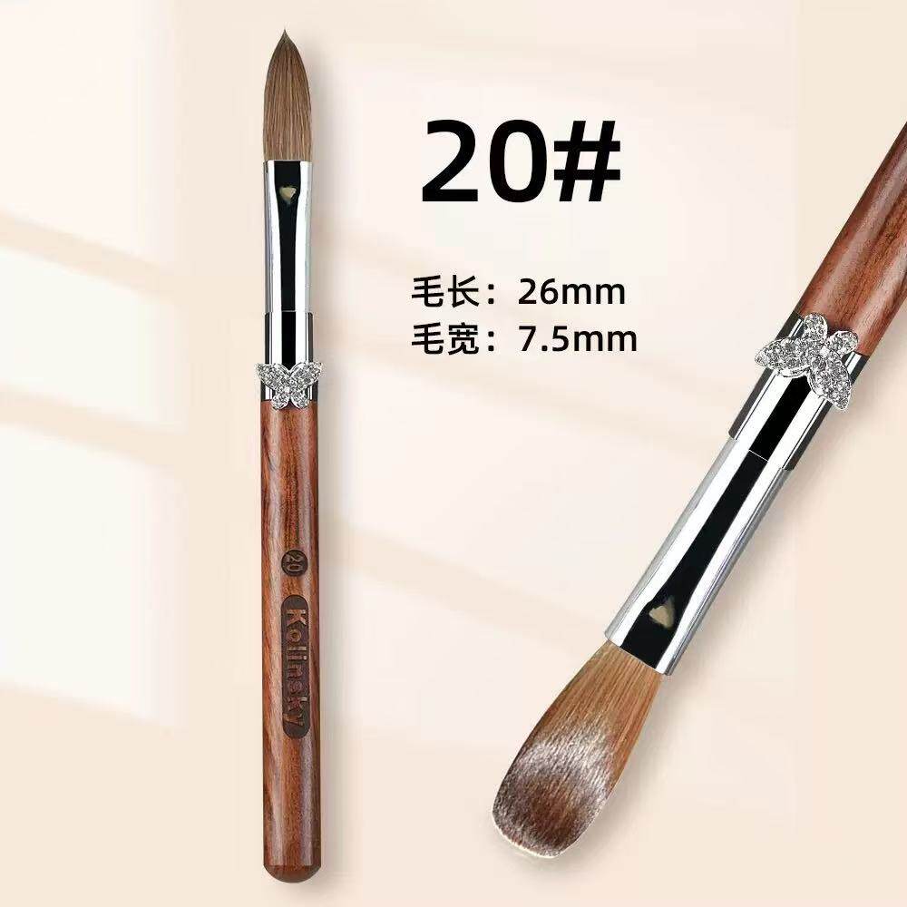 [蝴蝶]檀木貂毛水晶笔美甲貂毛水晶甲延长甲扑粉刷子可以定制Logo