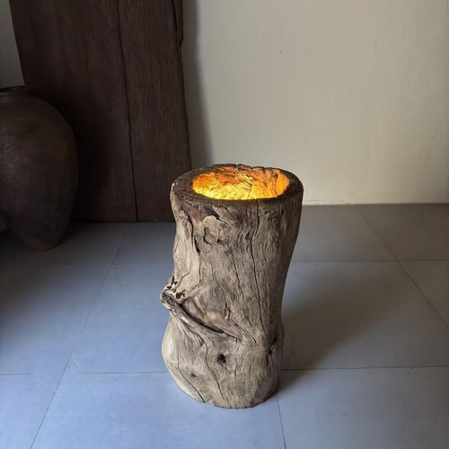 射灯灯筒古旧老木桶装饰摆件枯木