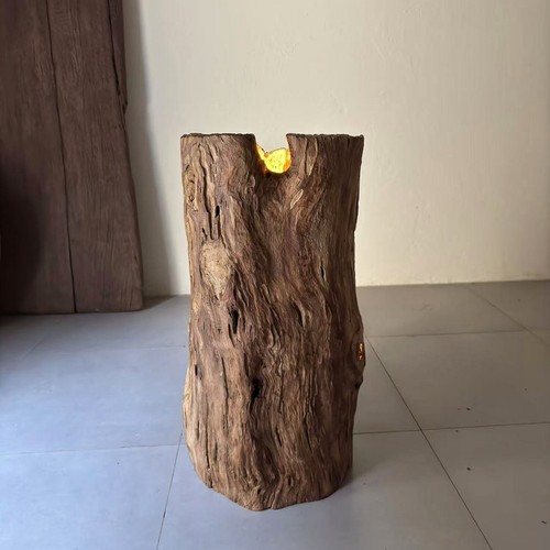 侘寂风射灯灯筒枯木桶古旧装饰老