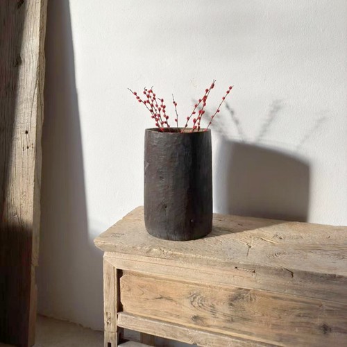 古旧老木桶枯木侘寂风艺术空间装饰老旧木桶收藏级摆件艺术品4217