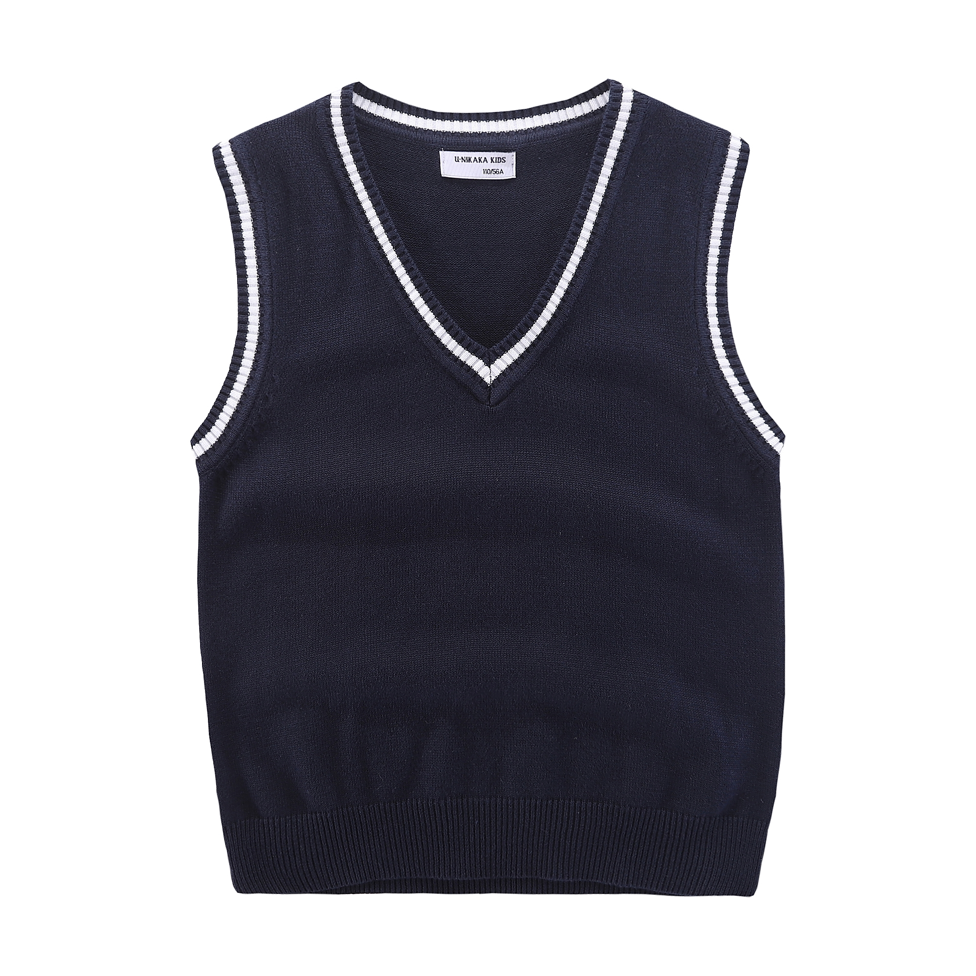 儿童针织背心春秋薄款中小学生毛衣学院风英伦风校服毛衣马甲全棉