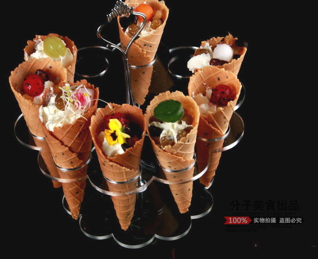 大董意境菜创意餐具特色火锅店干冰冒烟分子冰淇淋甜点料理餐盘